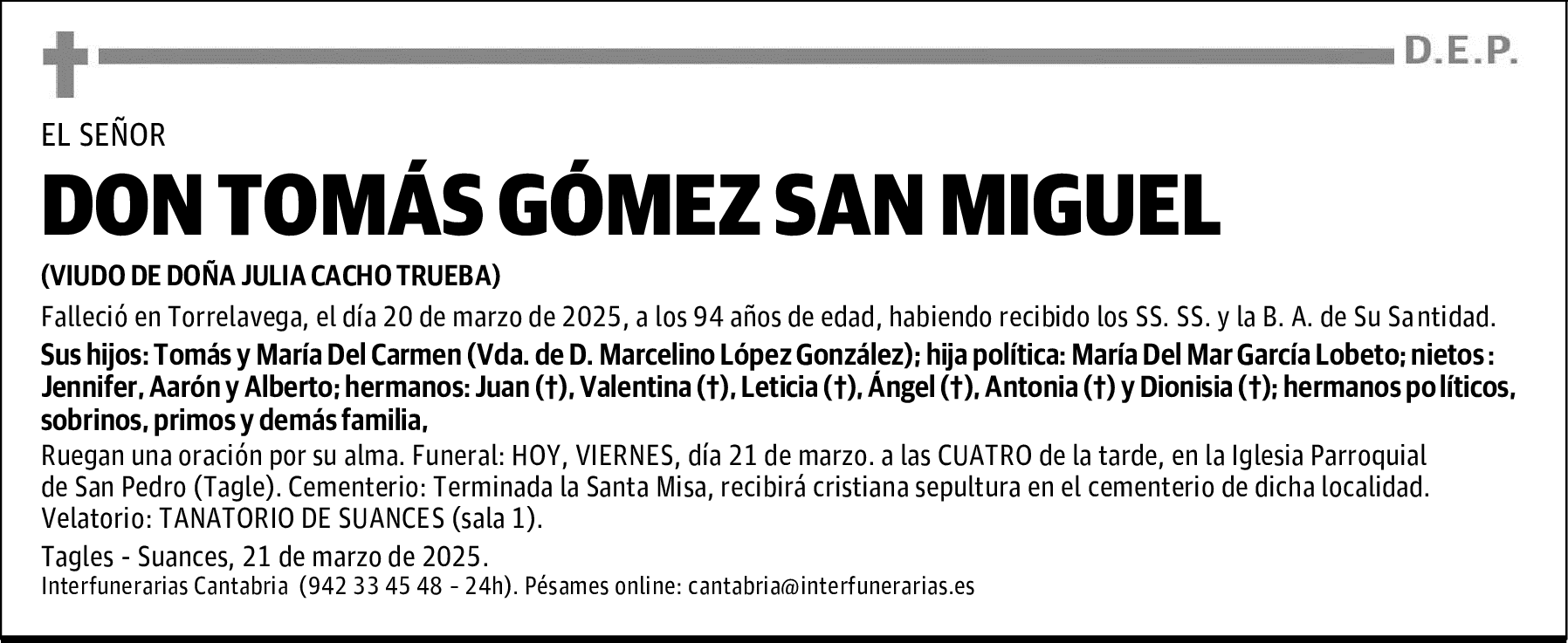 DON TOMÁS GÓMEZ SAN MIGUEL