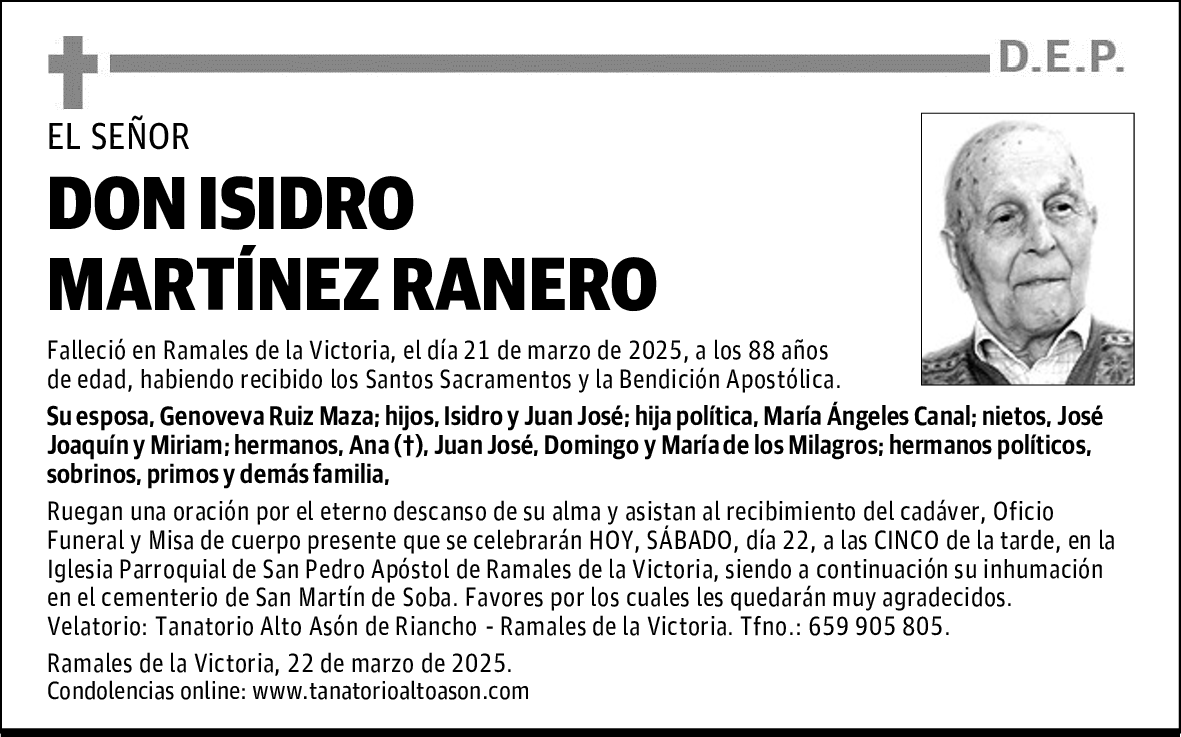 DON ISIDRO MARTÍNEZ RANERO