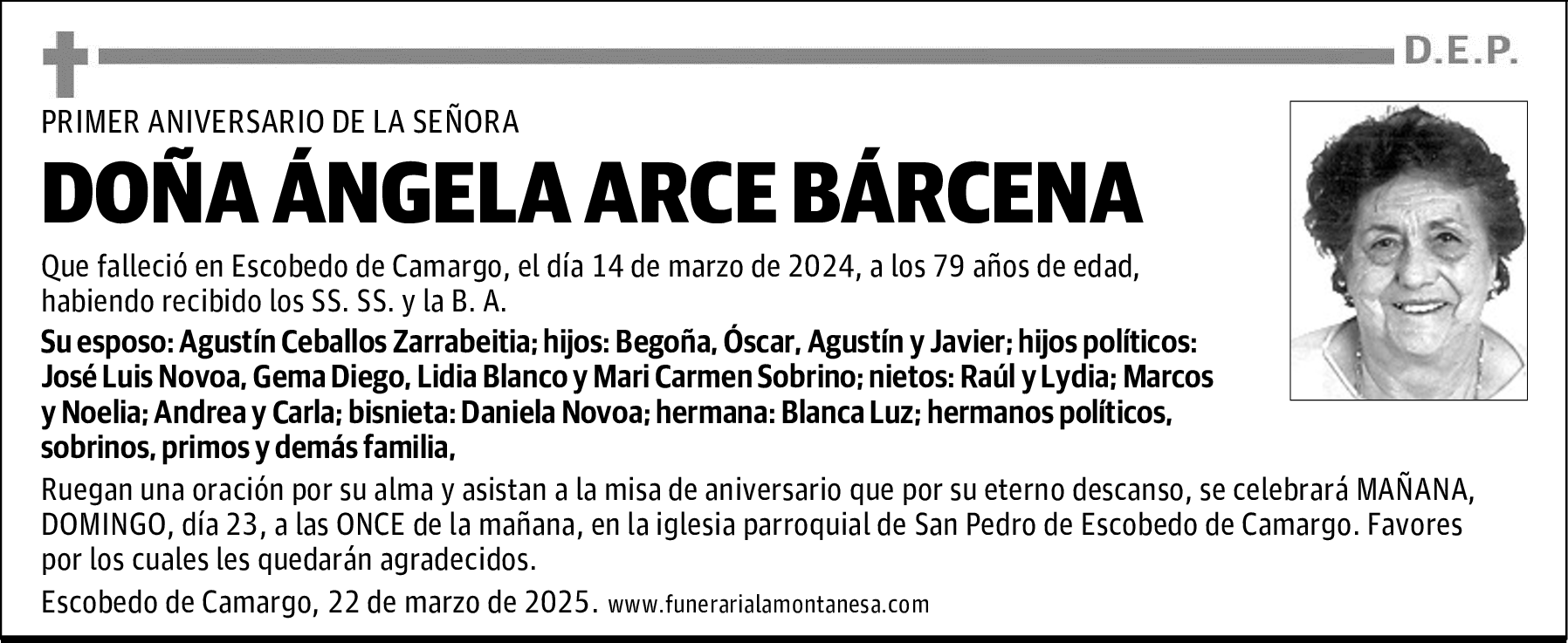 DOÑA ÁNGELA ARCE BÁRCENA