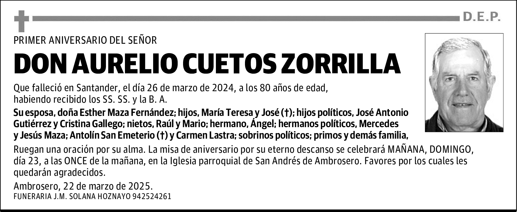 DON AURELIO CUETOS ZORRILLA