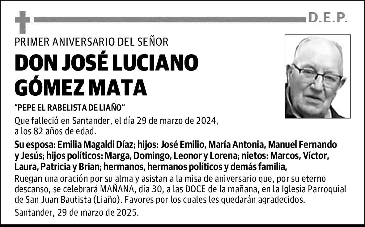 DON JOSÉ LUCIANO GÓMEZ MATA