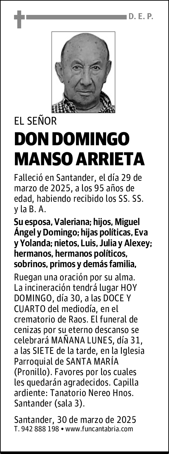 DON DOMINGO MANSO ARRIETA