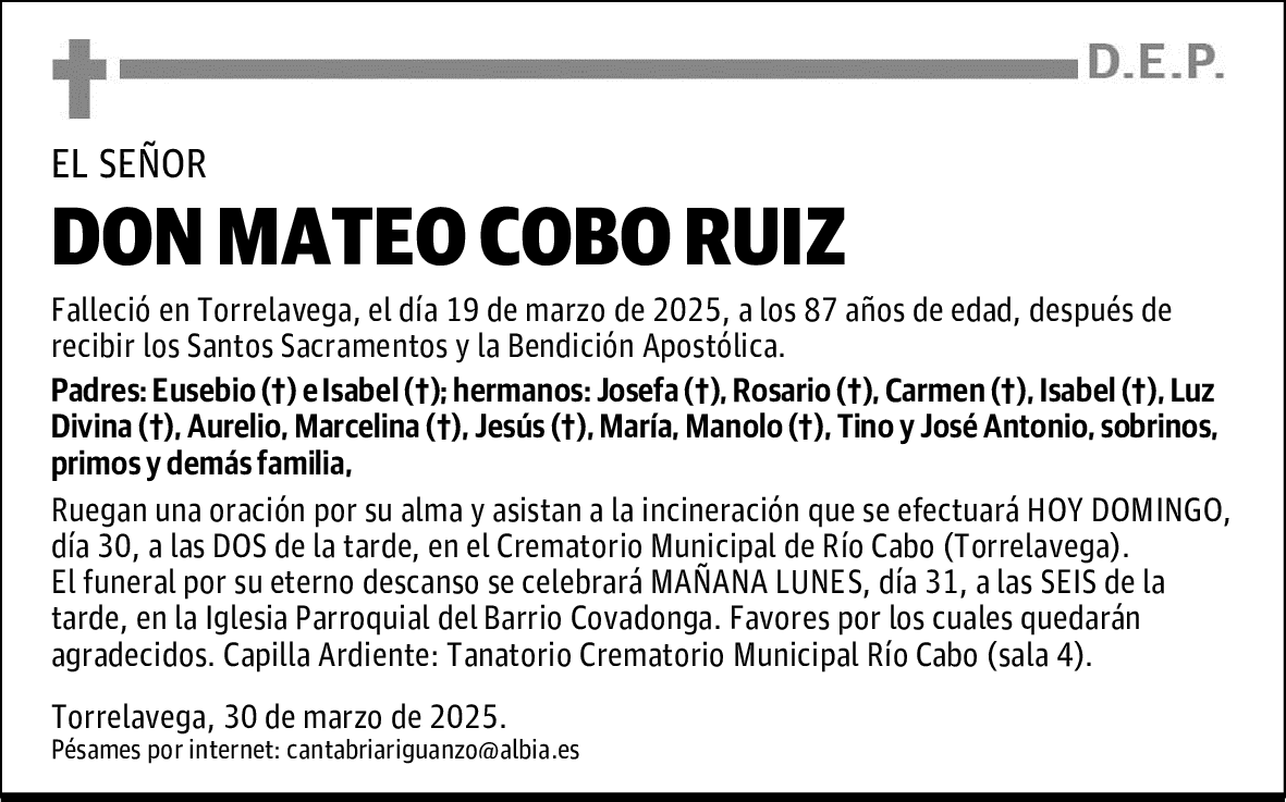 DON MATEO COBO RUIZ