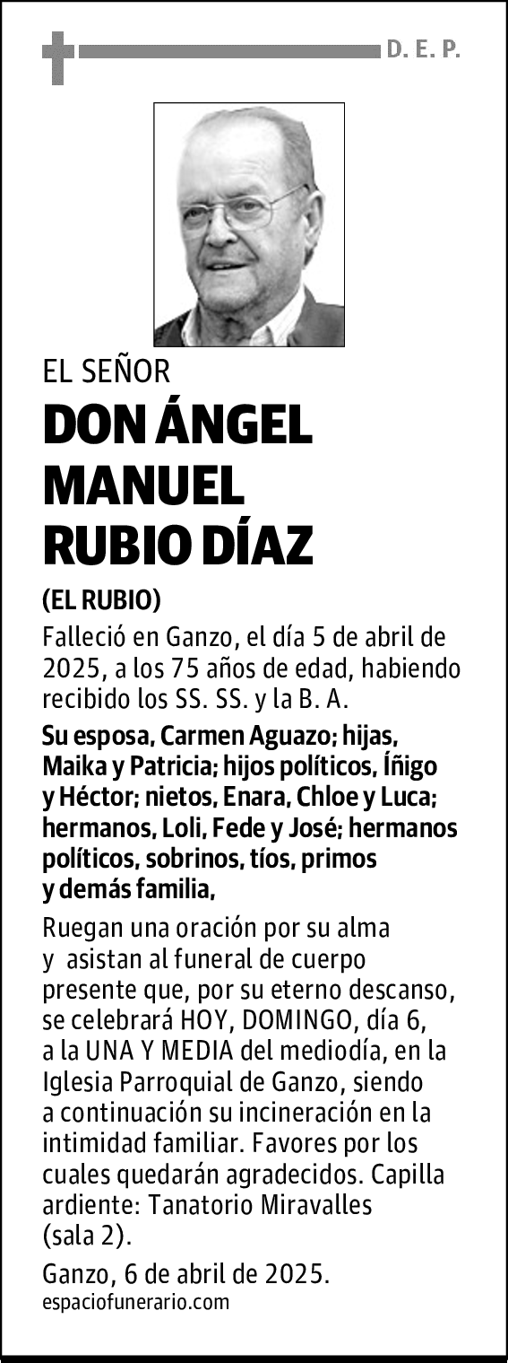 DON ÁNGEL MANUEL RUBIO DÍAZ