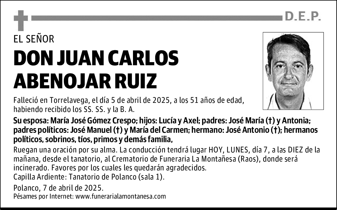 DON JUAN CARLOS ABENOJAR RUIZ