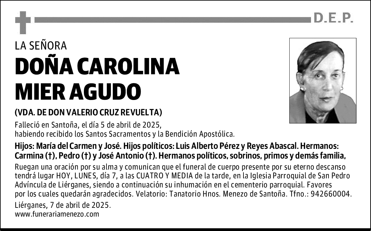 DOÑA CAROLINA MIER AGUDO