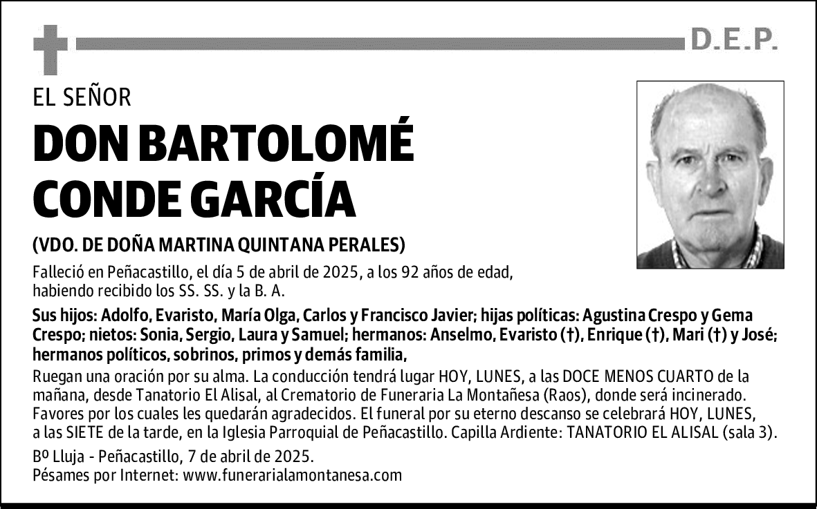 DON BARTOLOMÉ CONDE GARCÍA