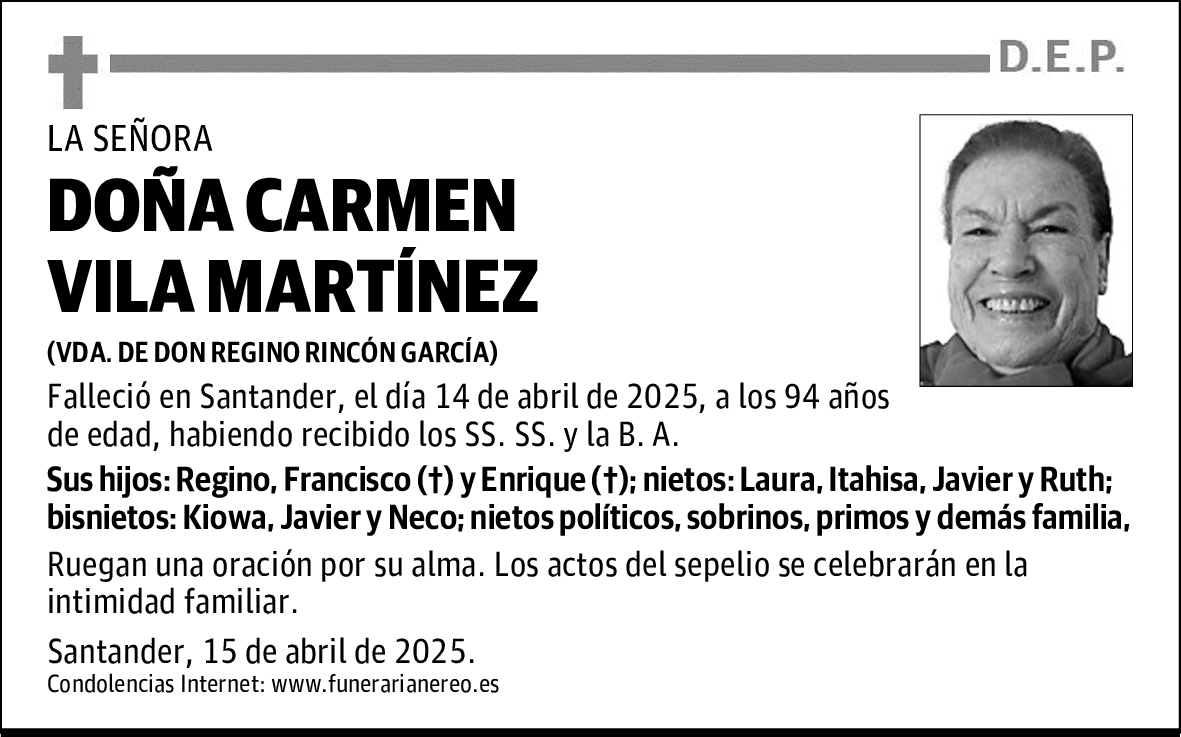 DOÑA CARMEN VILA MARTÍNEZ