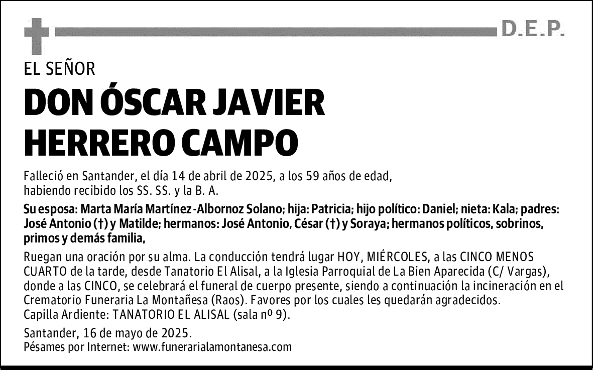 DON ÓSCAR JAVIER HERRERO CAMPO