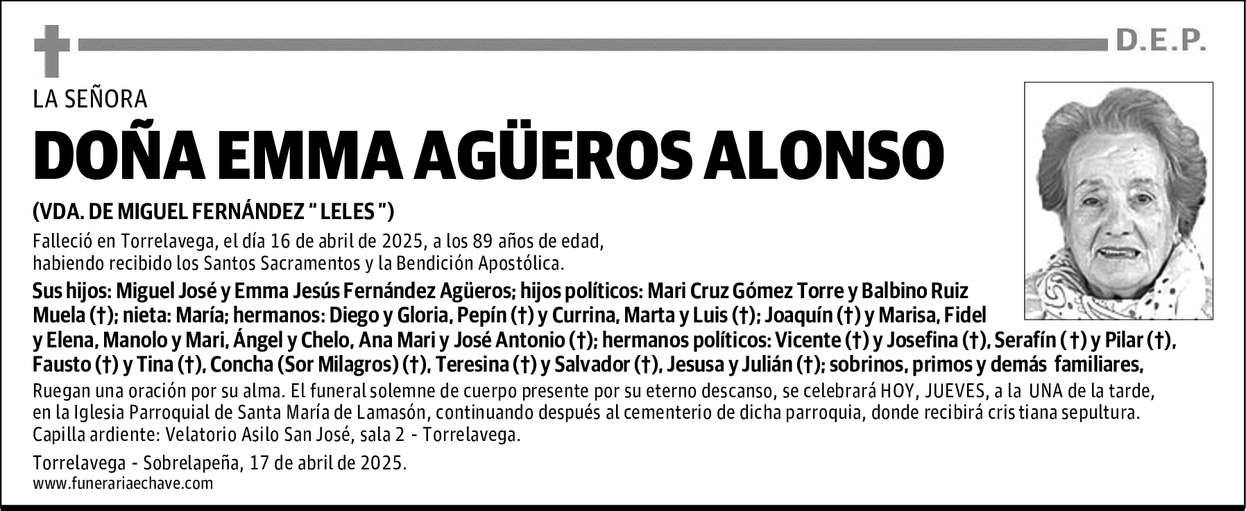 DOÑA EMMA AGÜEROS ALONSO
