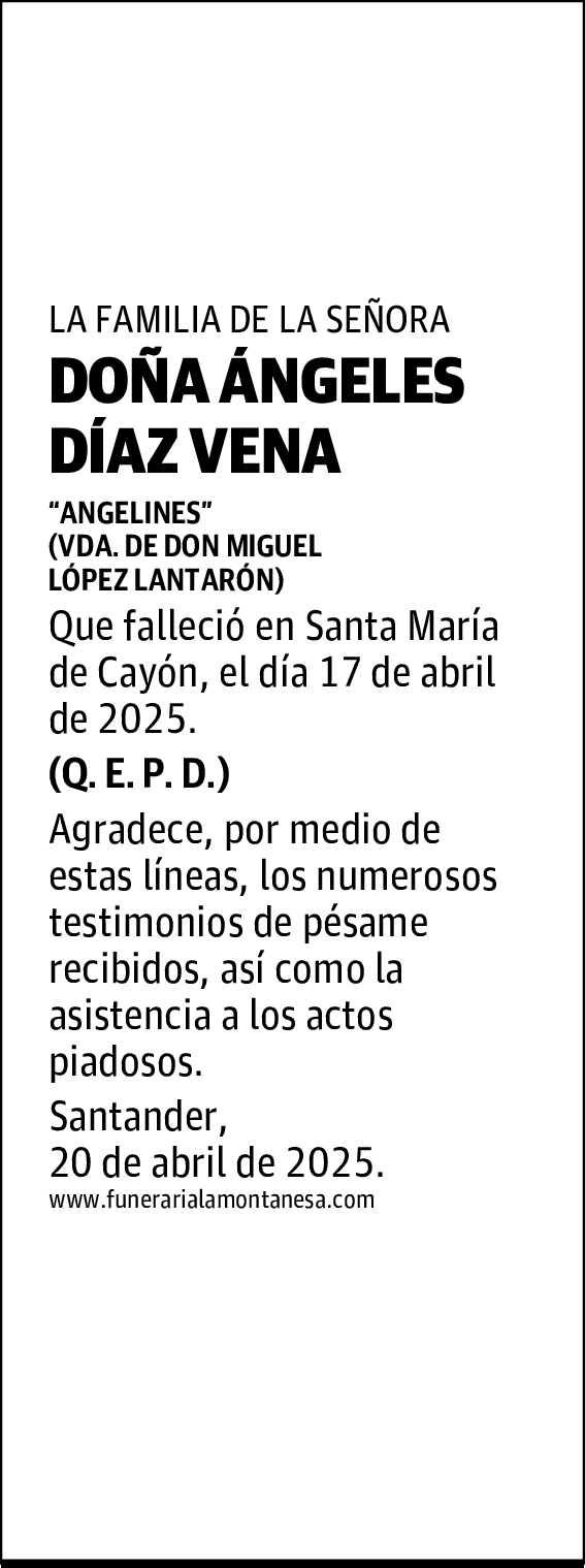 DOÑA ÁNGELES DÍAZ VENA