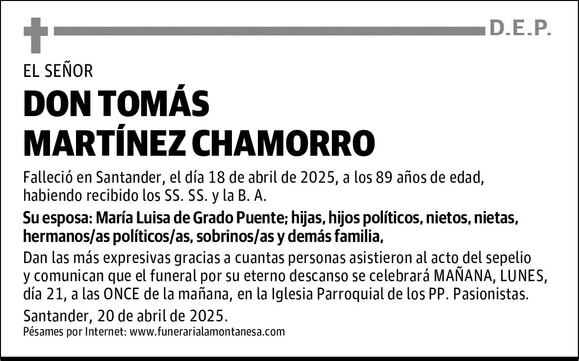 DON TOMÁS MARTÍNEZ CHAMORRO