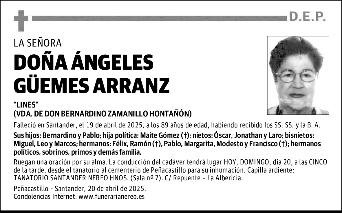DOÑA ÁNGELES GÜEMES ARRANZ