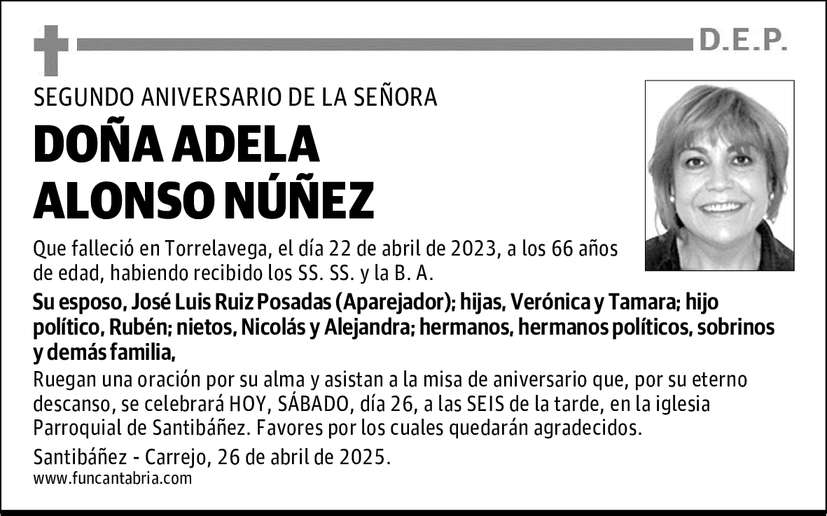 DOÑA ADELA ALONSO NÚÑEZ