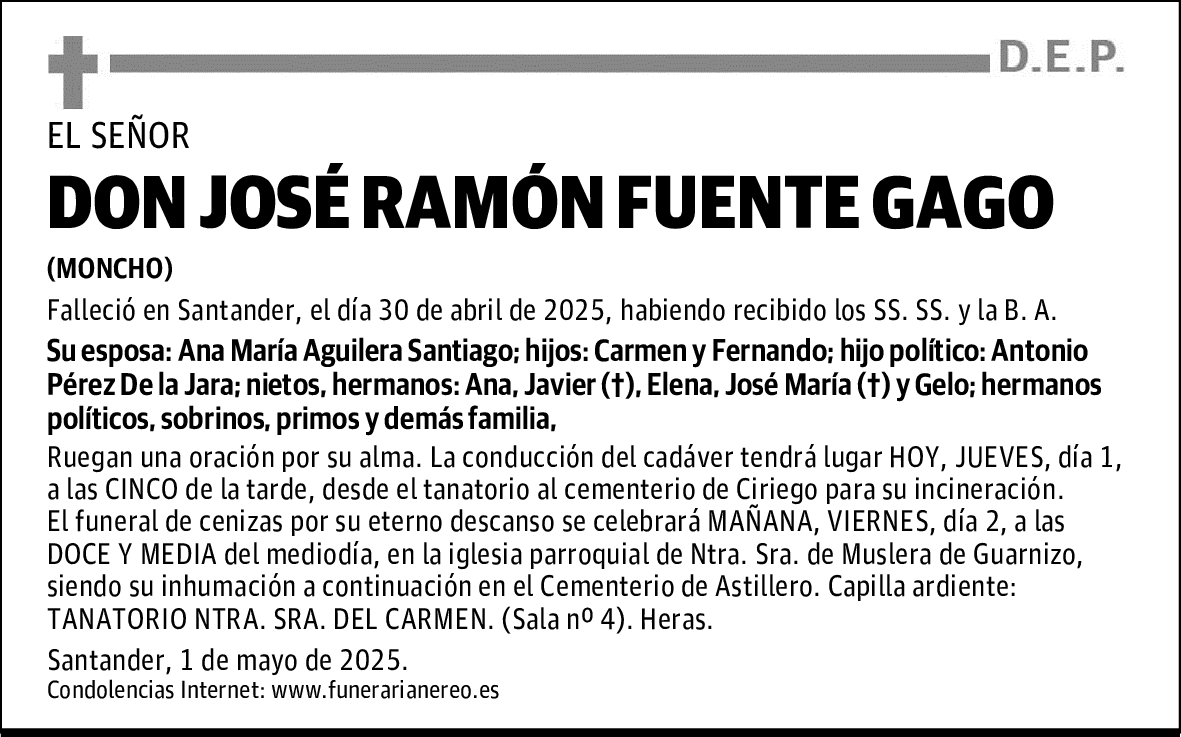 DON JOSÉ RAMÓN FUENTE GAGO