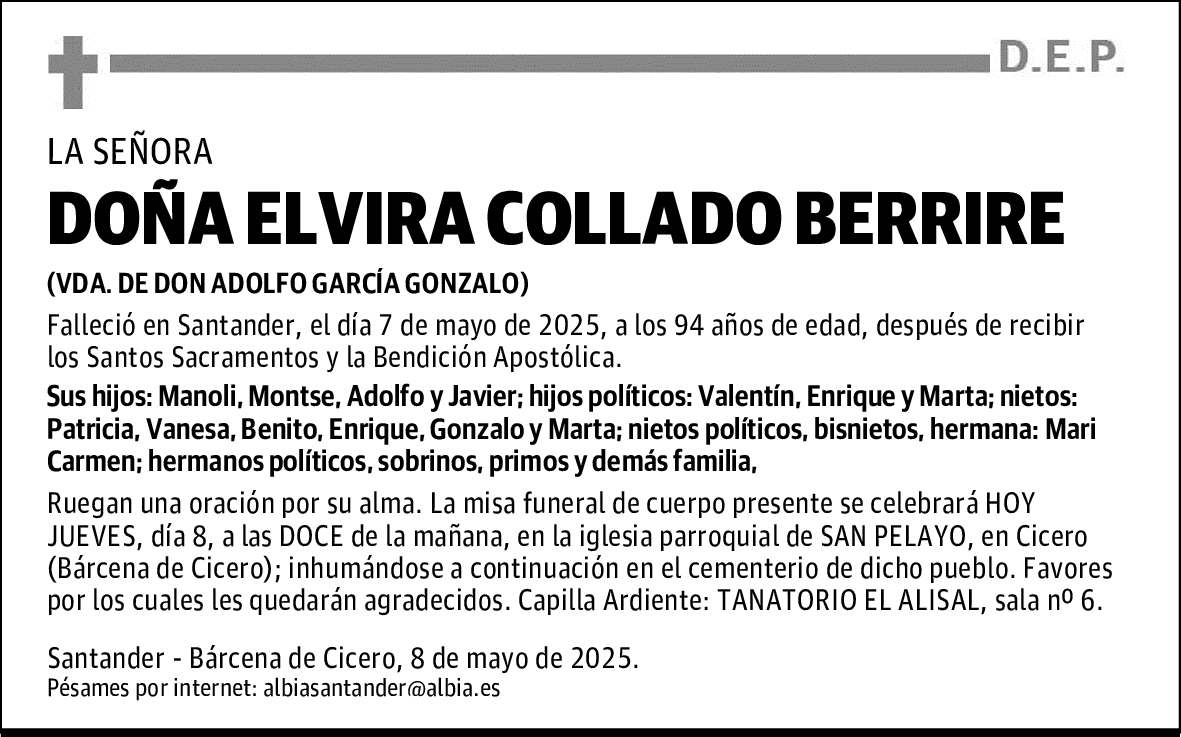 DOÑA ELVIRA COLLADO BERRIRE