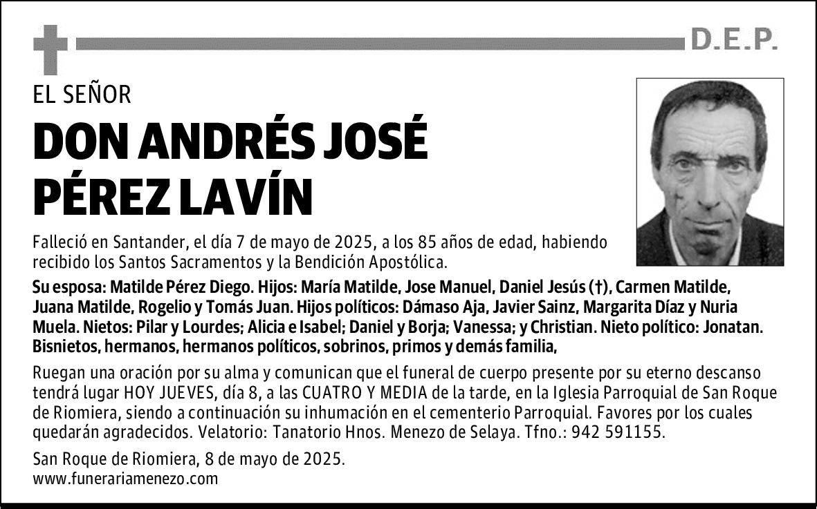 DON ANDRÉS JOSÉ PÉREZ LAVÍN