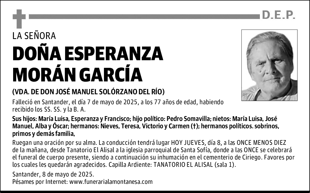 DOÑA ESPERANZA MORÁN GARCÍA