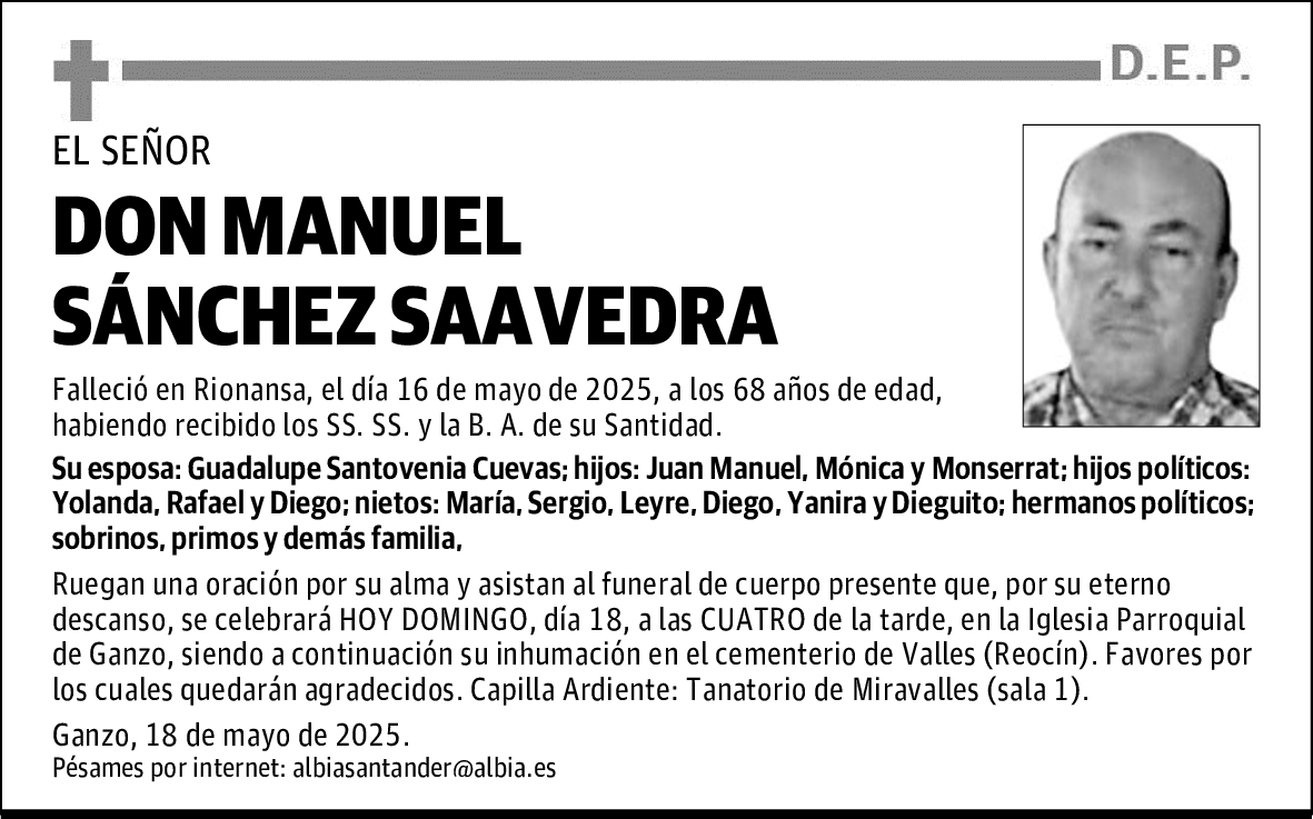 DON MANUEL SÁNCHEZ SAAVEDRA