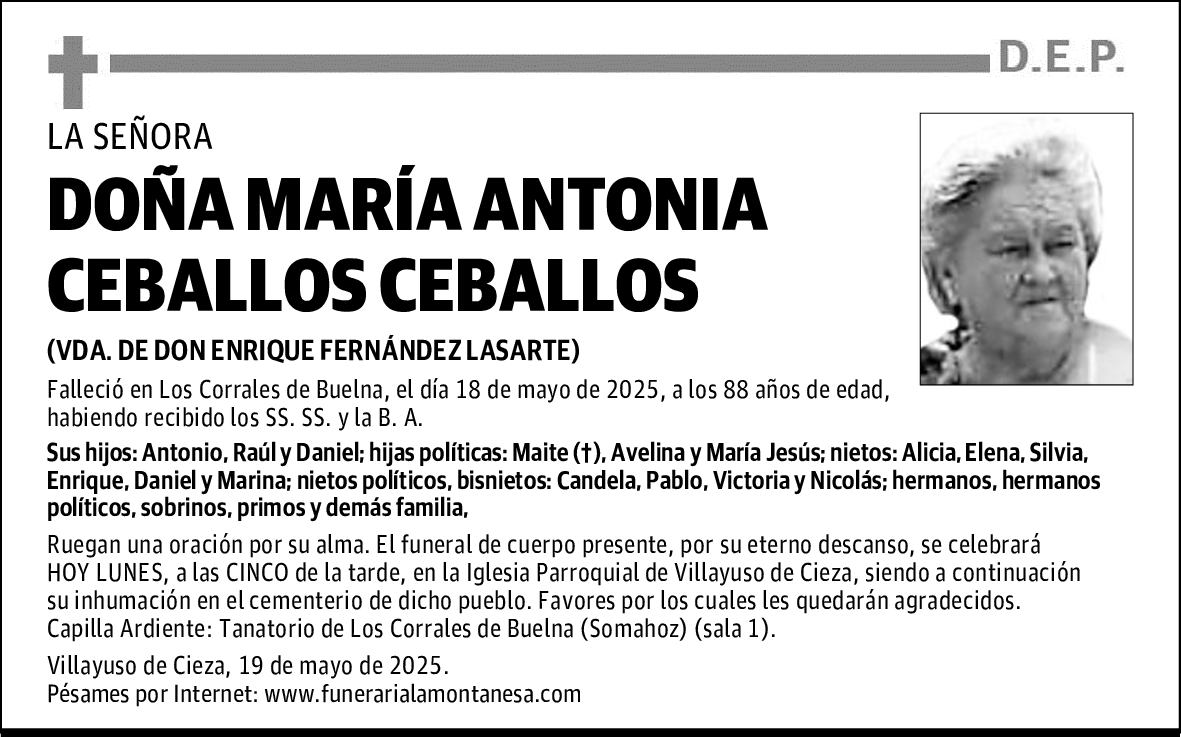 DOÑA MARÍA ANTONIA CEBALLOS CEBALLOS