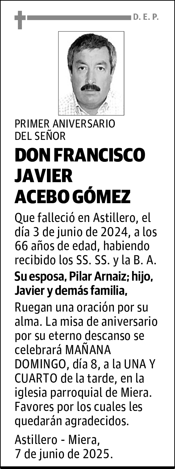 DON FRANCISCO JAVIER
ACEBO GÓMEZ