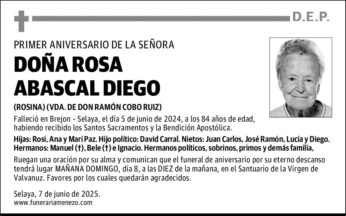 DOÑA ROSA ABASCAL DIEGO