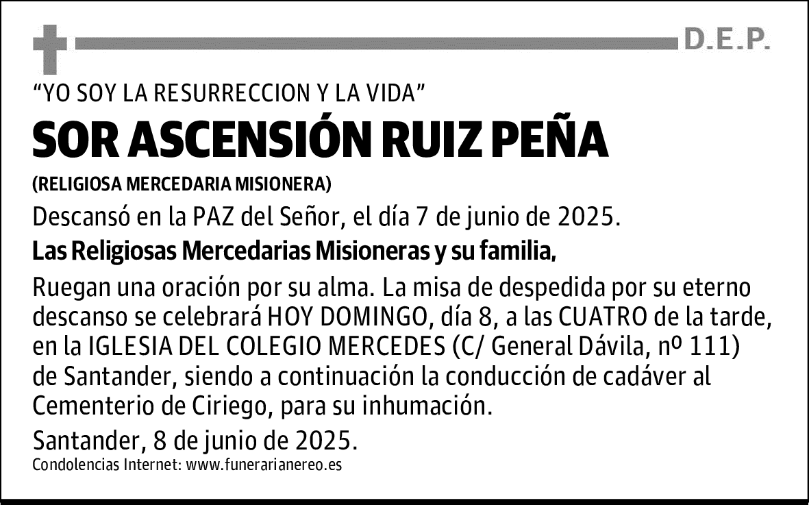 SOR ASCENSIÓN RUIZ PEÑA