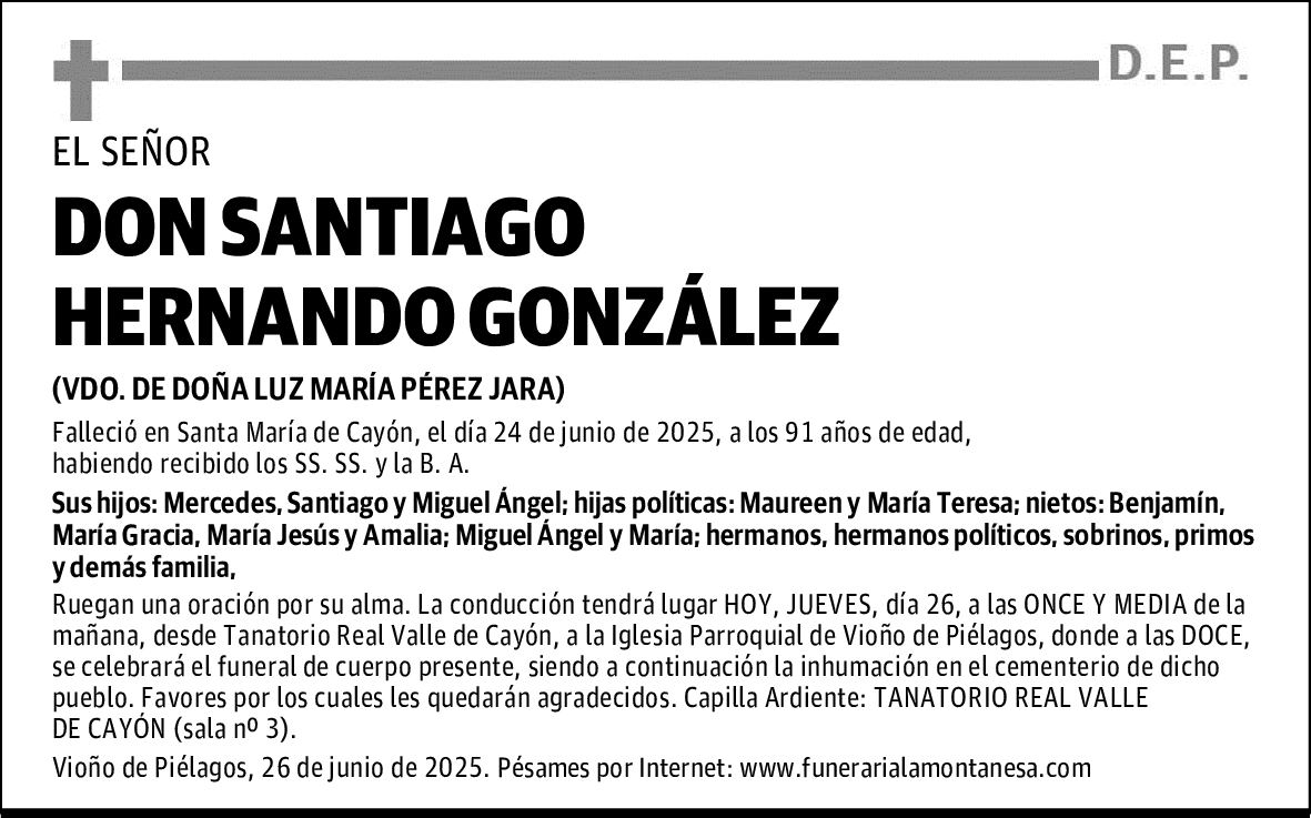 DON SANTIAGO HERNANDO GONZÁLEZ