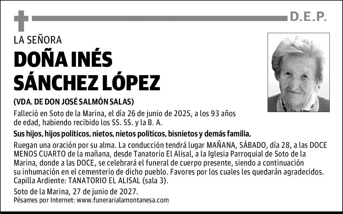 DOÑA INÉS SÁNCHEZ LÓPEZ