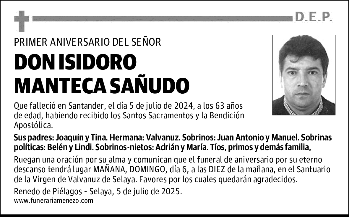 DON ISIDORO MANTECA SAÑUDO