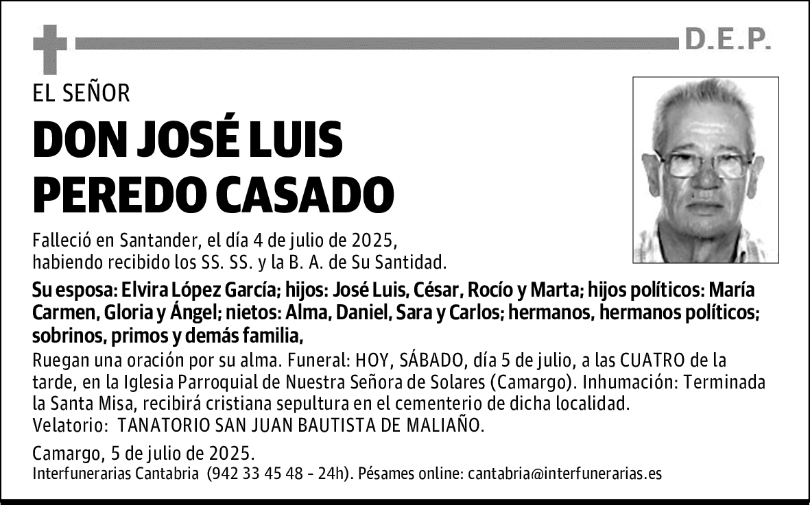 DON JOSÉ LUIS PEREDO CASADO