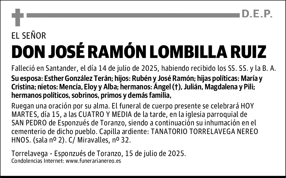 DON JOSÉ RAMÓN LOMBILLA RUIZ