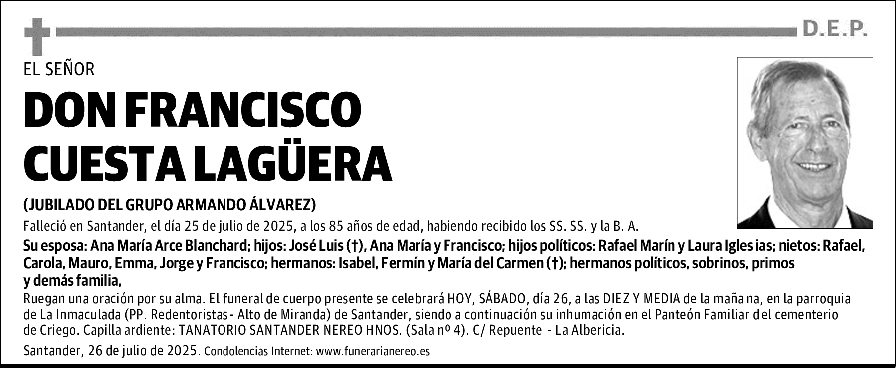 DON FRANCISCO CUESTA LAGÜERA