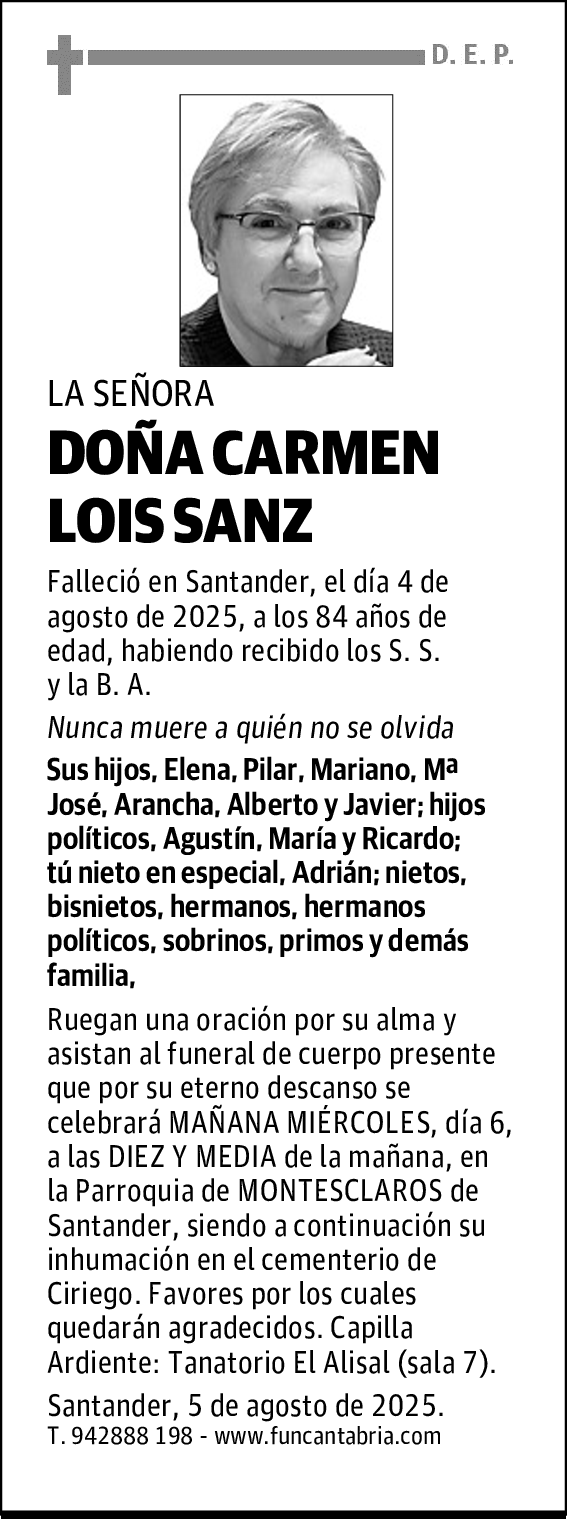 DOÑA CARMEN LOIS SANZ