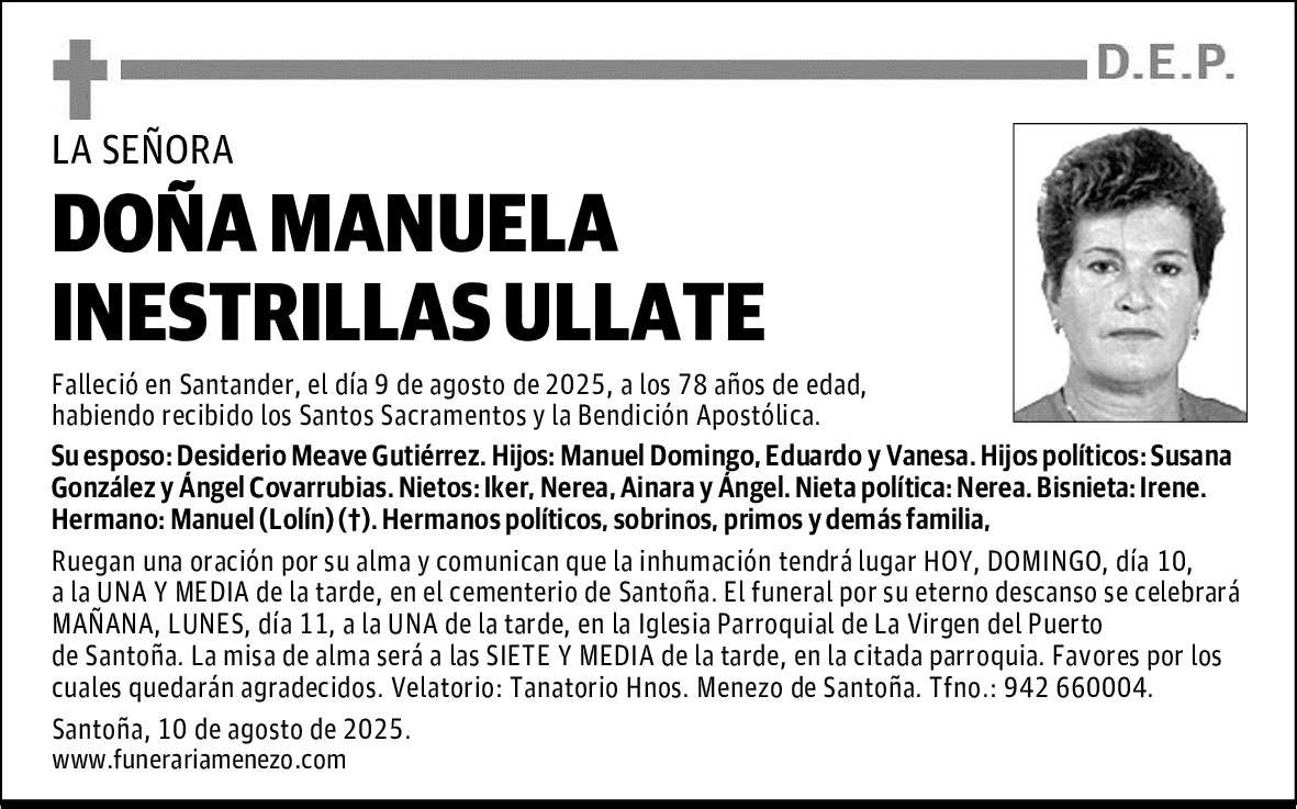 DOÑA MANUELA INESTRILLAS ULLATE
