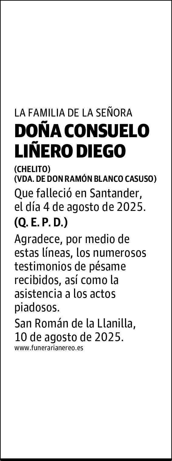 DOÑA CONSUELO LIÑERO DIEGO