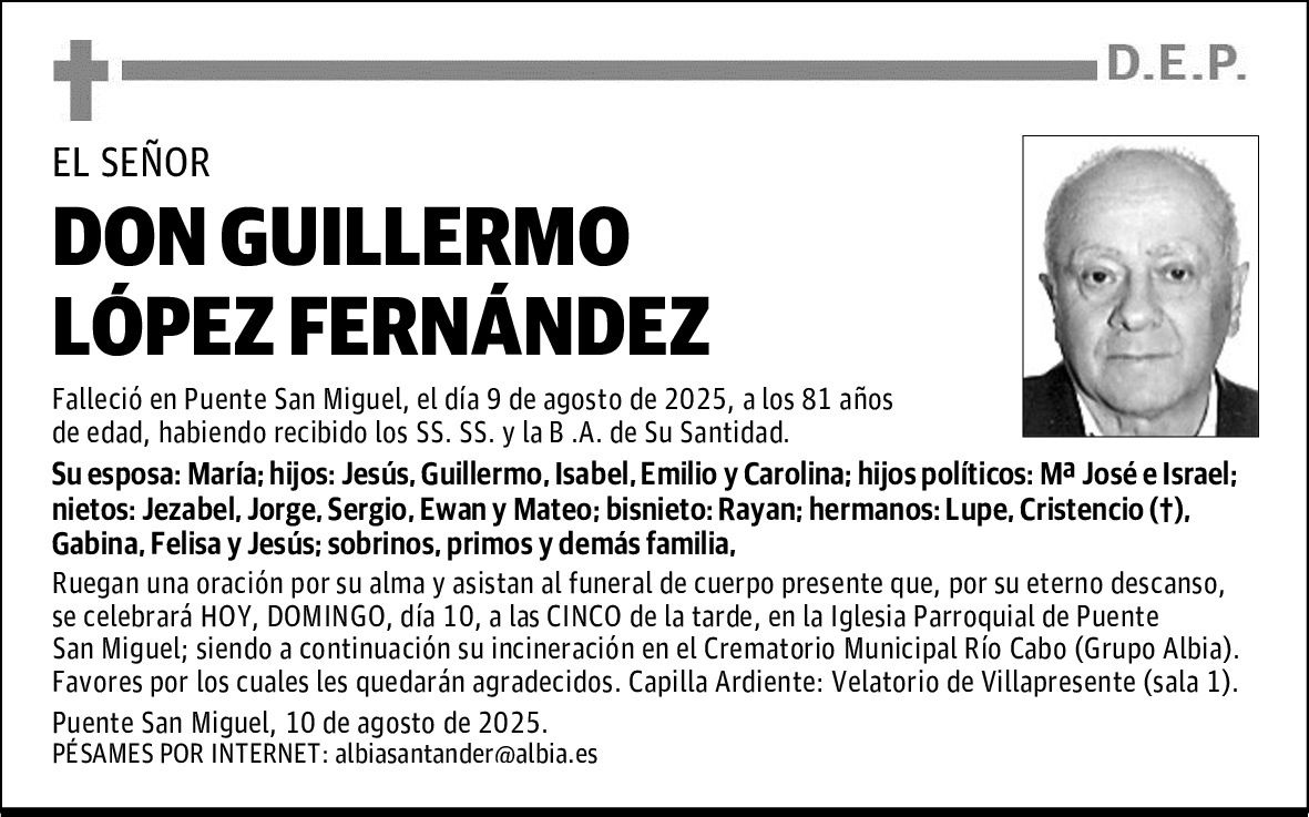 DON GUILLERMO LÓPEZ FERNÁNDEZ