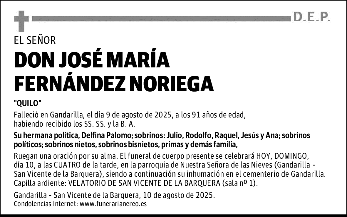 DON JOSÉ MARÍA FERNÁNDEZ NORIEGA