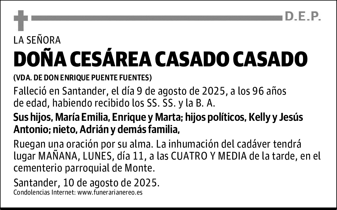 DOÑA CESÁREA CASADO CASADO