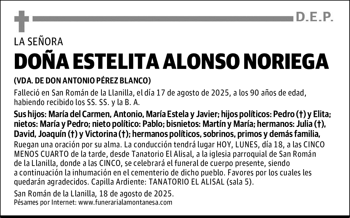 DOÑA ESTELITA ALONSO NORIEGA