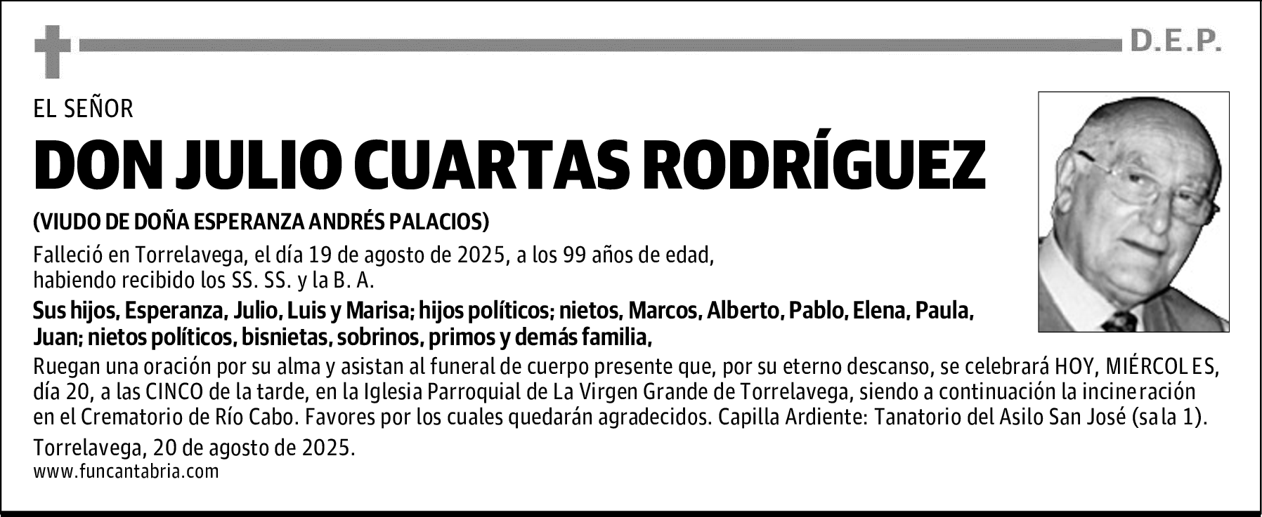 DON JULIO CUARTAS RODRÍGUEZ