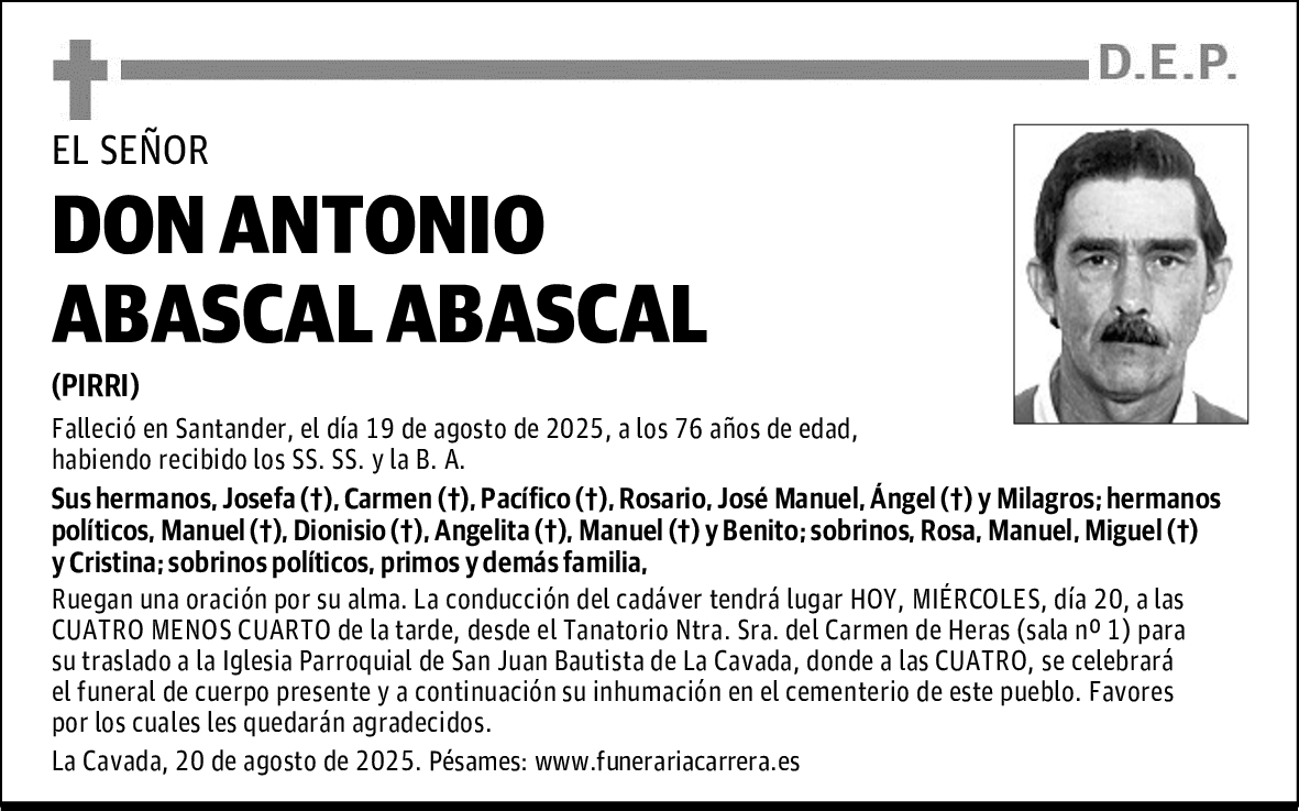 DON ANTONIO ABASCAL ABASCAL