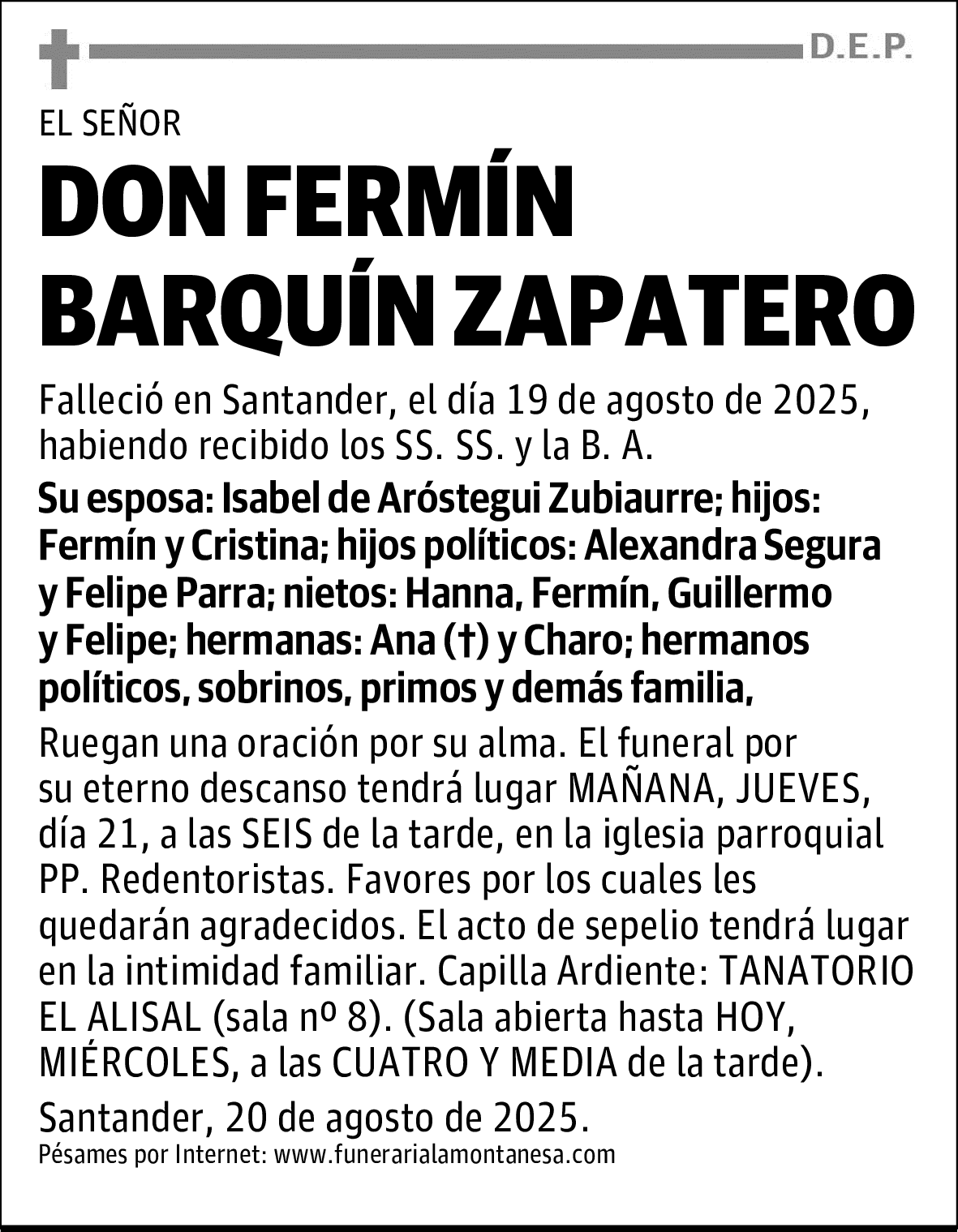DON FERMÍN BARQUÍN ZAPATERO