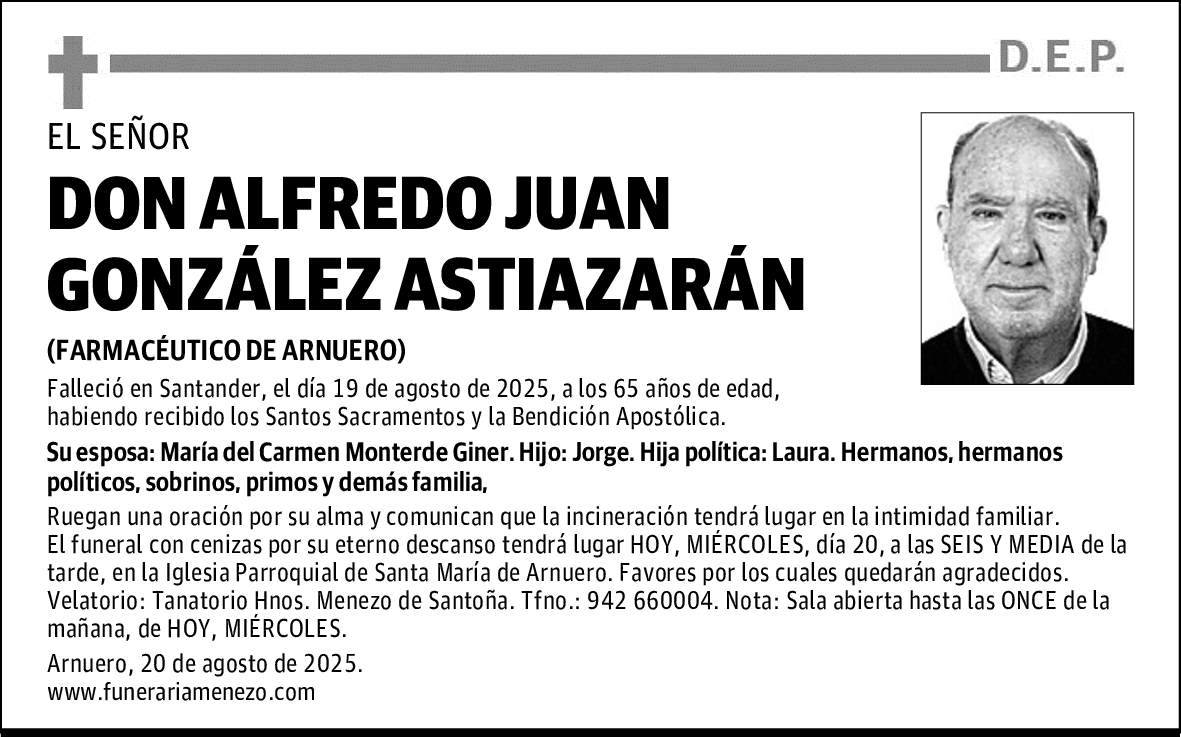 DON ALFREDO JUAN GONZÁLEZ ASTIAZARÁN