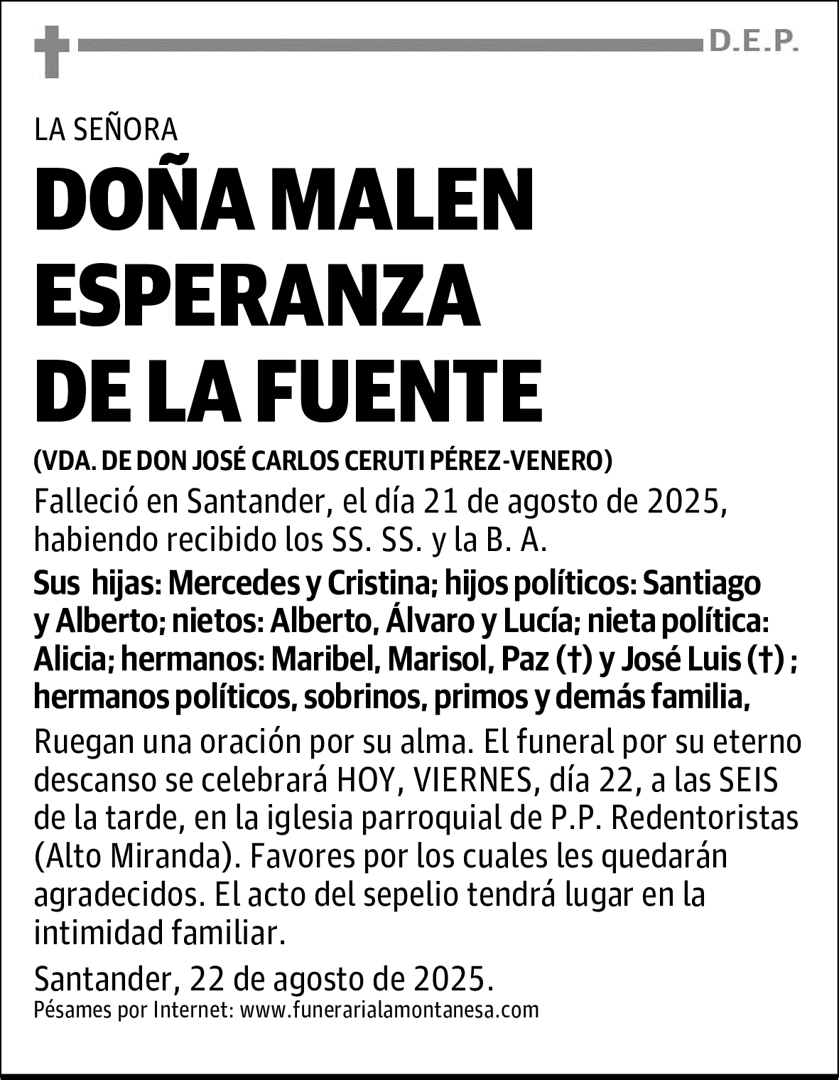 DOÑA MALEN ESPERANZA DE LA FUENTE