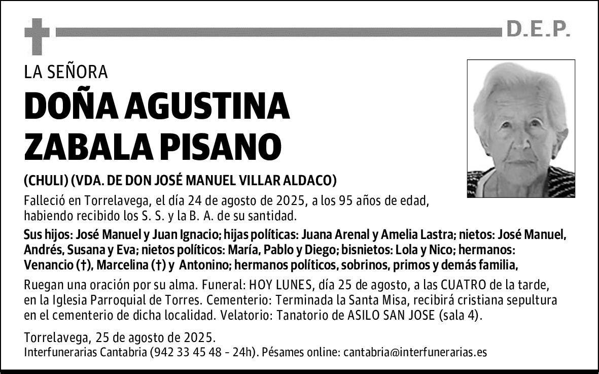 DOÑA AGUSTINA ZABALA PISANO