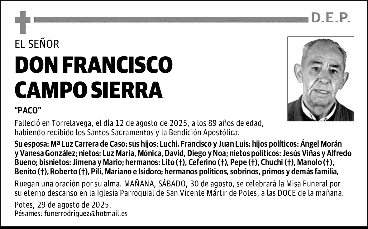 DON FRANCISCO CAMPO SIERRA