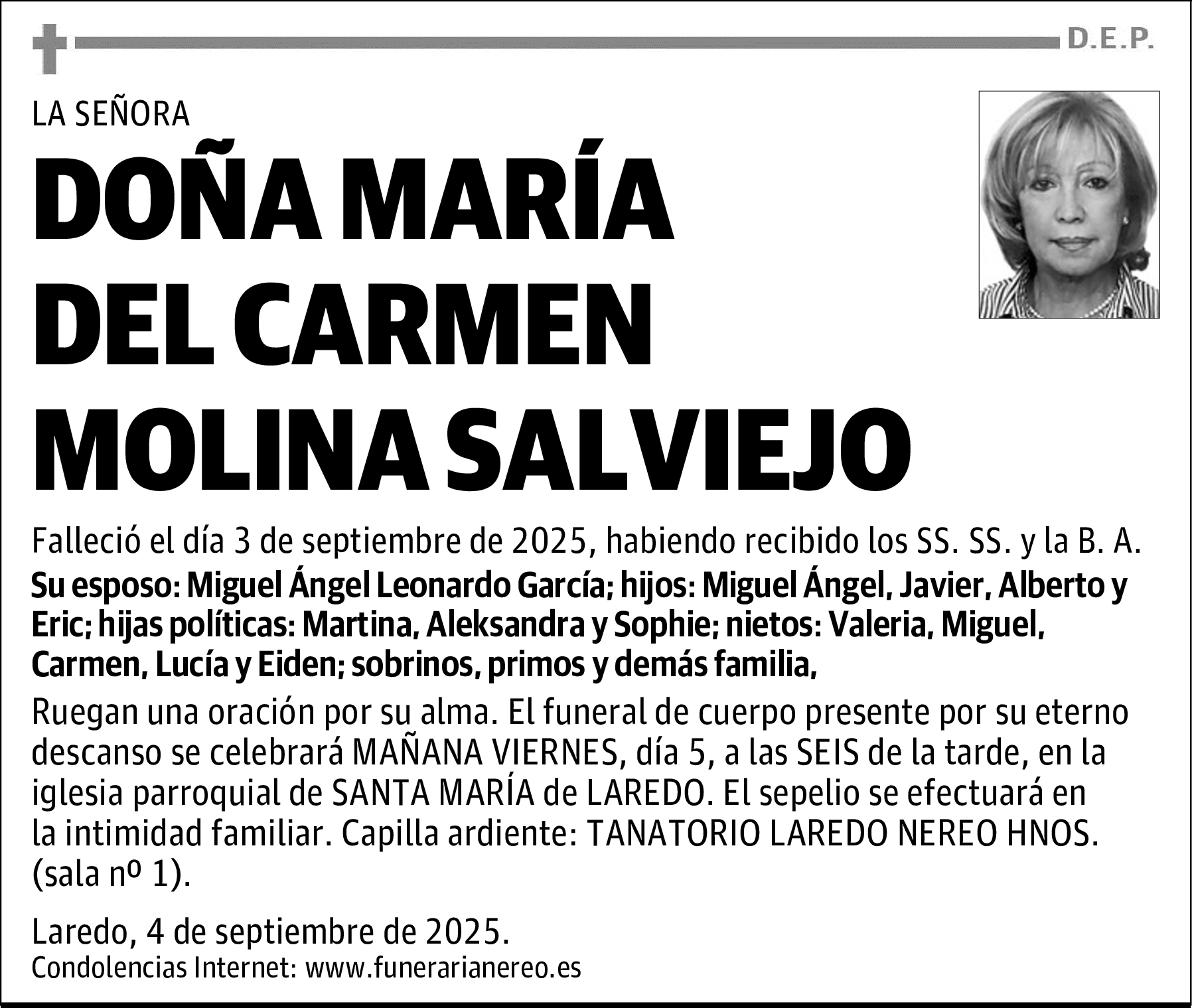 DOÑA MARÍA DEL CARMEN MOLINA SALVIEJO