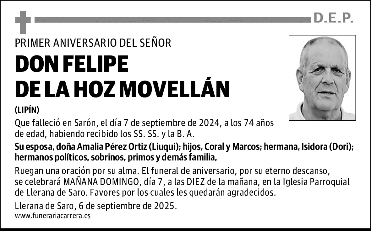 DON FELIPE DE LA HOZ MOVELLÁN