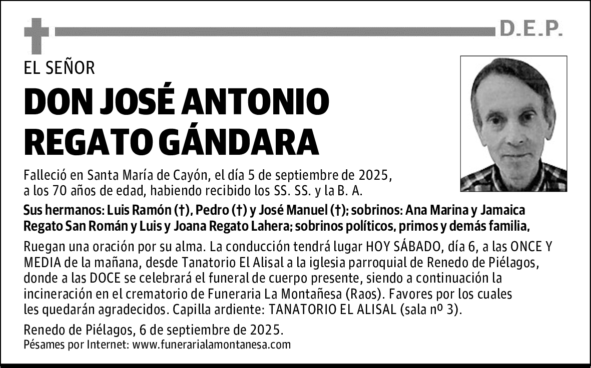DON JOSÉ ANTONIO REGATO GÁNDARA